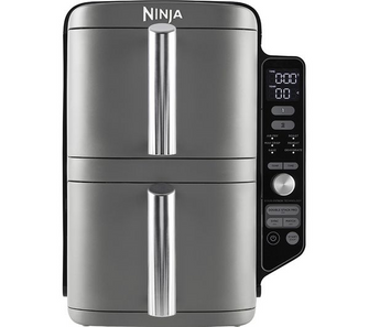 Ninja Double Stack XL Air Fryer, Vertical Dual Drawer AirFryer with 4 cooking levels, 2 Drawers and 2 Racks, Space Saving Design, 9.5L Capacity, 6 Cooking Functions, 8 Portions, Grey SL400UK - 3