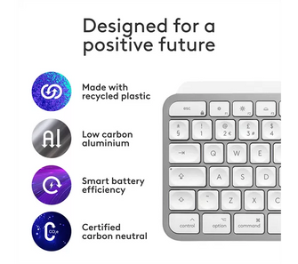 LOGITECH MX Keys S for Mac Wireless Keyboard - Pale Grey - 2