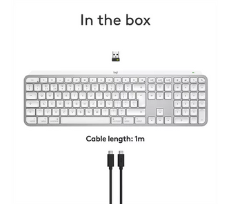 LOGITECH MX Keys S for Mac Wireless Keyboard - Pale Grey - 4