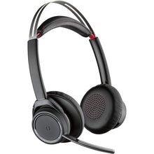 Plantronics - Voyager Focus UC with Charge Stand (Poly) - Bluetooth Dual-Ear (Stereo) Headset with Boom Mic - USB-A PC/Mac Compatible - Active Noise Canceling-Works with Teams (Certified), Zoom & more - 1