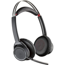 Plantronics - Voyager Focus UC with Charge Stand (Poly) - Bluetooth Dual-Ear (Stereo) Headset with Boom Mic - USB-A PC/Mac Compatible - Active Noise Canceling-Works with Teams (Certified), Zoom & more - 1