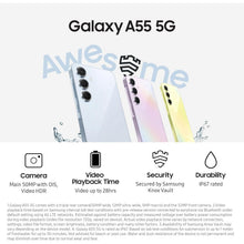 Samsung Galaxy A55 5G, 128GB Storage, 8GB RAM, Dual SIM, Awesome Navy, Unlocked - 5