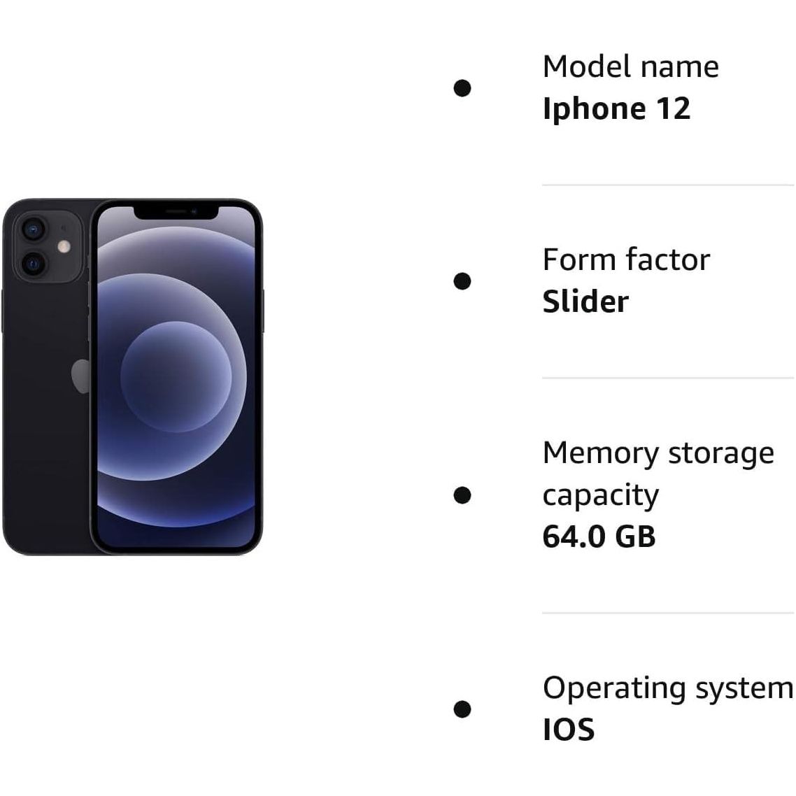 Apple IPhone 12 5G 64GB, Black - Unlocked - 7