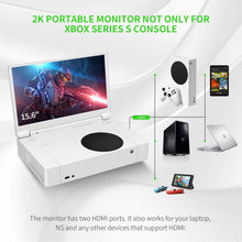 G-STORY 15.6’’ Portable Monitor for Xbox Series S, 165Hz 2K IPS Portable Screen for Xbox Series S, Travel Monitor for Xbox Series S with Dual Speakers, Two HDMI, HDR, Freesync, Game Mode - 3