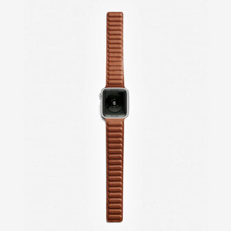 Apple Watch Strap Leather Link (40mm) - Saddle Brown - 3