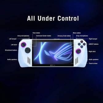 ASUS ROG Ally Handheld Gaming Console - 7" Full HD 120Hz Touchscreen AMD Ryzen Z1 Extreme, 16GB RAM, 512GB PCIe SSD, AMD Radeon Graphics, Windows 11, White - 2