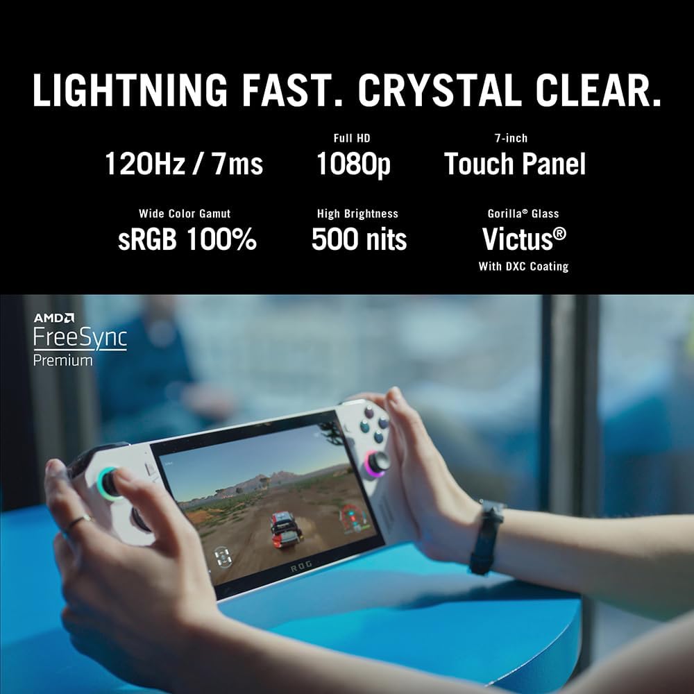 ASUS ROG Ally Handheld Gaming Console - 7" Full HD 120Hz Touchscreen AMD Ryzen Z1 Extreme, 16GB RAM, 512GB PCIe SSD, AMD Radeon Graphics, Windows 11, White - 5