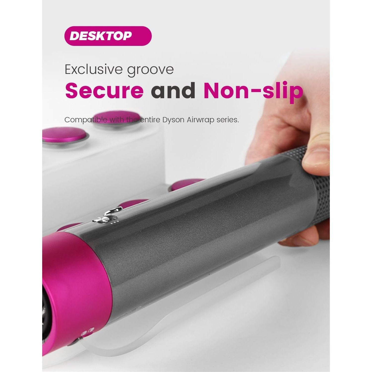 Dyson Airwrap display stand (White/Fuchsia) - 4