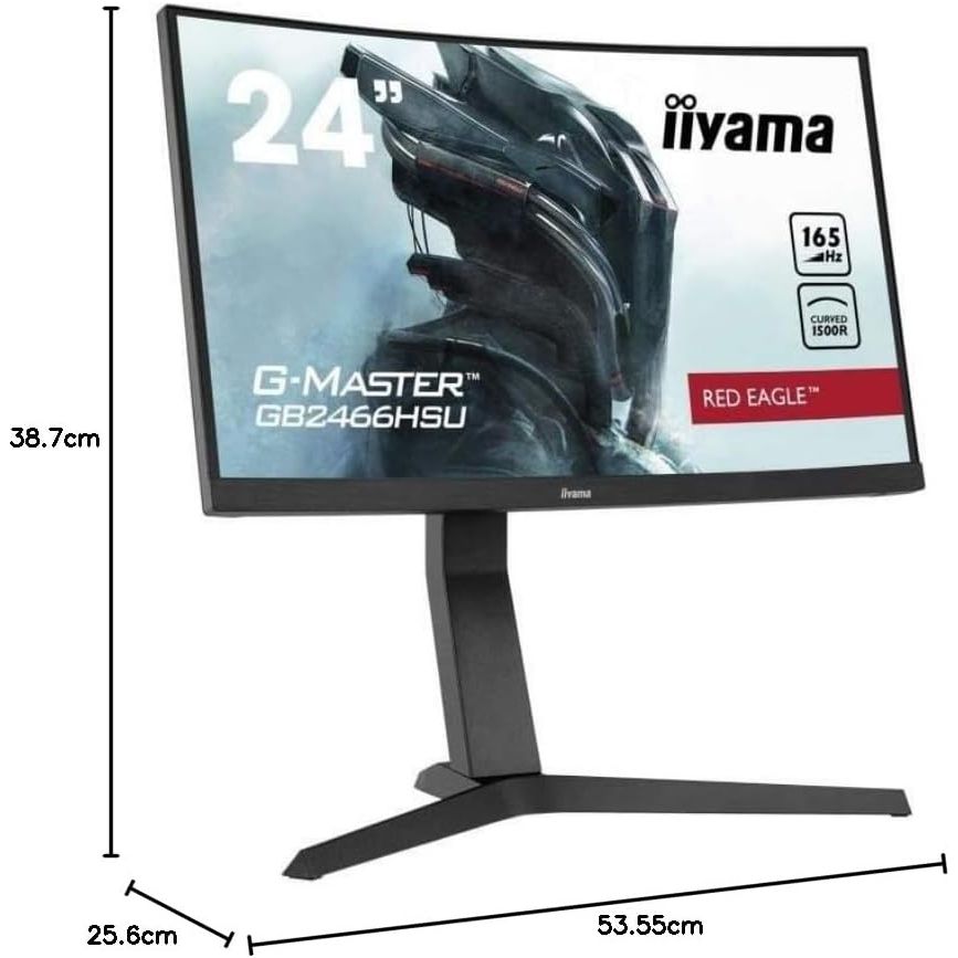 iiyama G-Master Curved 23.6 Inch Full HD,HDMI/DisplayPort, Built-in Speakers, Adjustable Stand-GB2466HSU-B1   - 13