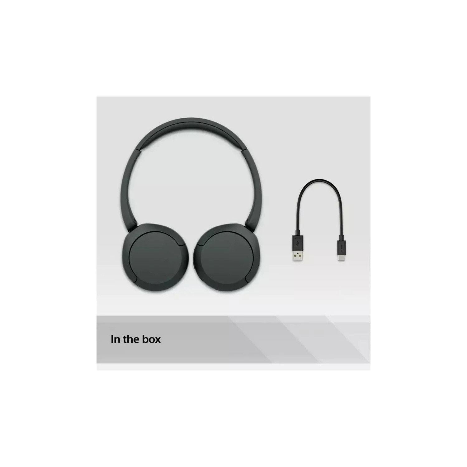 Sony WH-CH520 Wireless Bluetooth Headphones - up to 50 Hours Battery Life with Quick Charge, On-ear style - Black - 8