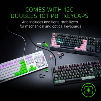 RAZER PBT Keycap Upgrade Set - UK/US Layout, Classic Black - 4