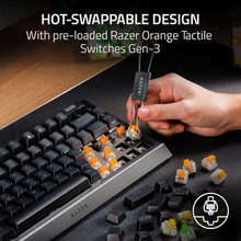 RAZER BlackWidow V4 75% Mechanical Gaming Keyboard - White Edition - (Orange Switches) - US Layout - 3