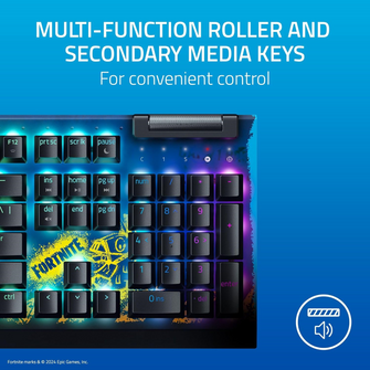 RAZER BlackWidow V4 X Mechanical Gaming Keyboard - Fortnite Edition - Linear (Yellow Switches) US Layout - 4