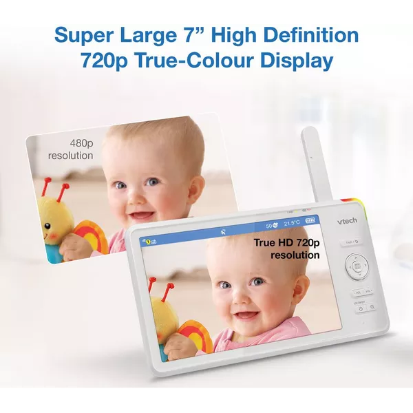 VTECH RM7787HD 7" Full HD Over-The-Cot WiFi Baby Monitor - White - 6