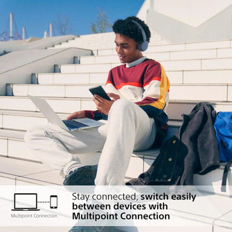Sony WH-CH520 Wireless Bluetooth On-Ear Headphones - 50 Hours Battery, Quick Charge - Blue - 4