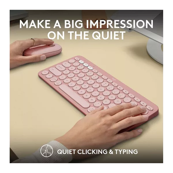 LOGITECH Pebble 2 Combo Wireless Keyboard & Mouse Set - Rose - 6