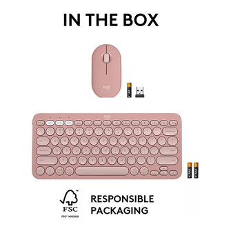LOGITECH Pebble 2 Combo Wireless Keyboard & Mouse Set - Rose - 7