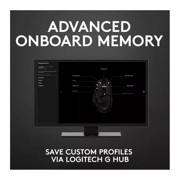 LOGITECH G502 Hero Optical Gaming Mouse - 8