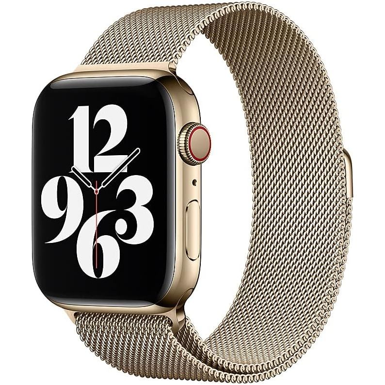Apple Watch 44mm Milanese Loop Strap, Gold - 2