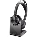 Poly - Voyager Focus 2 UC USB-C Headset with Stand (Plantronics) - Bluetooth Dual-Ear (Stereo) Headset with Boom Mic - USB-C PC/Mac Compatible - Active Noise Canceling - Works with Teams (Certified) - 1