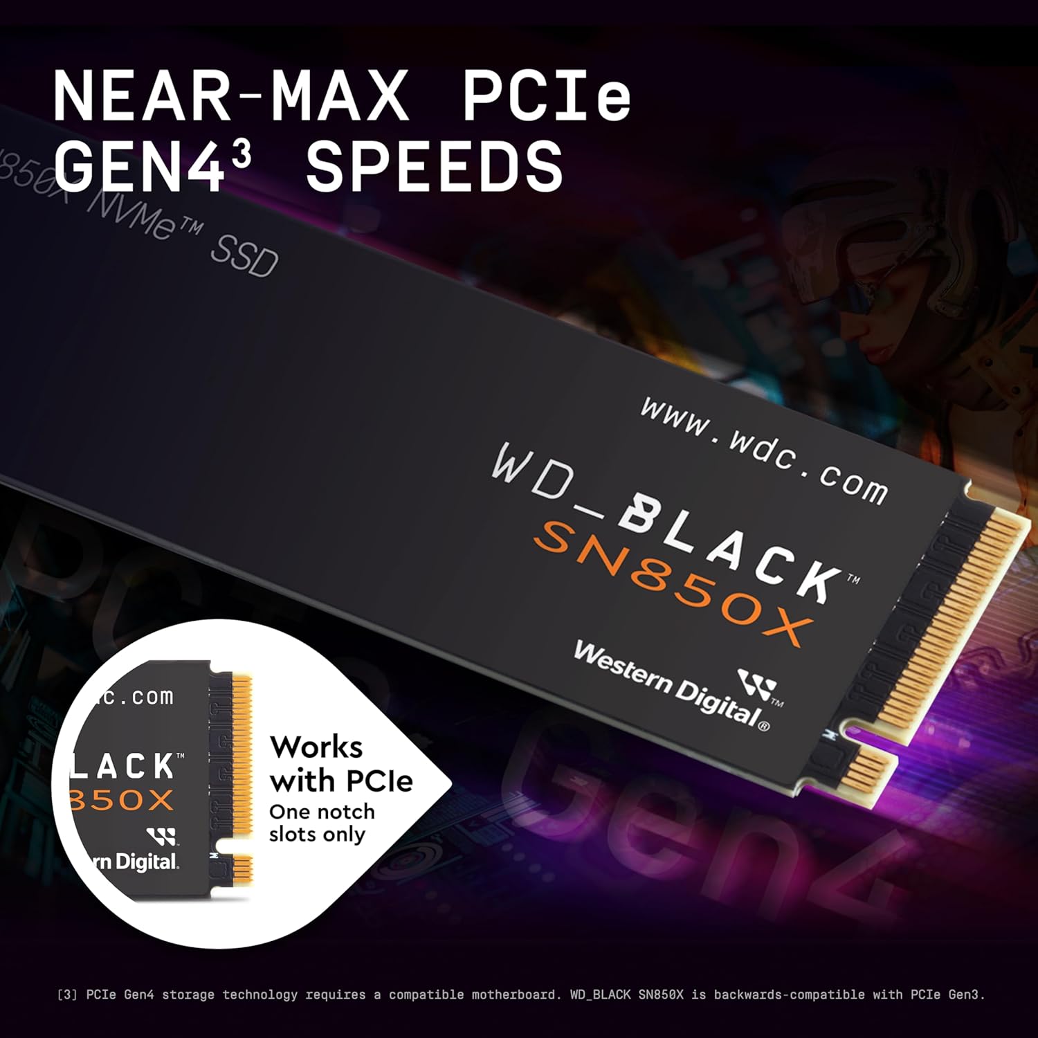 WD_BLACK SN850X 1TB NVMe M.2 2280 SSD - PCIe Gen4, 7300 MB/s Read, 6300 MB/s Write, Gaming Expansion - Black - 2