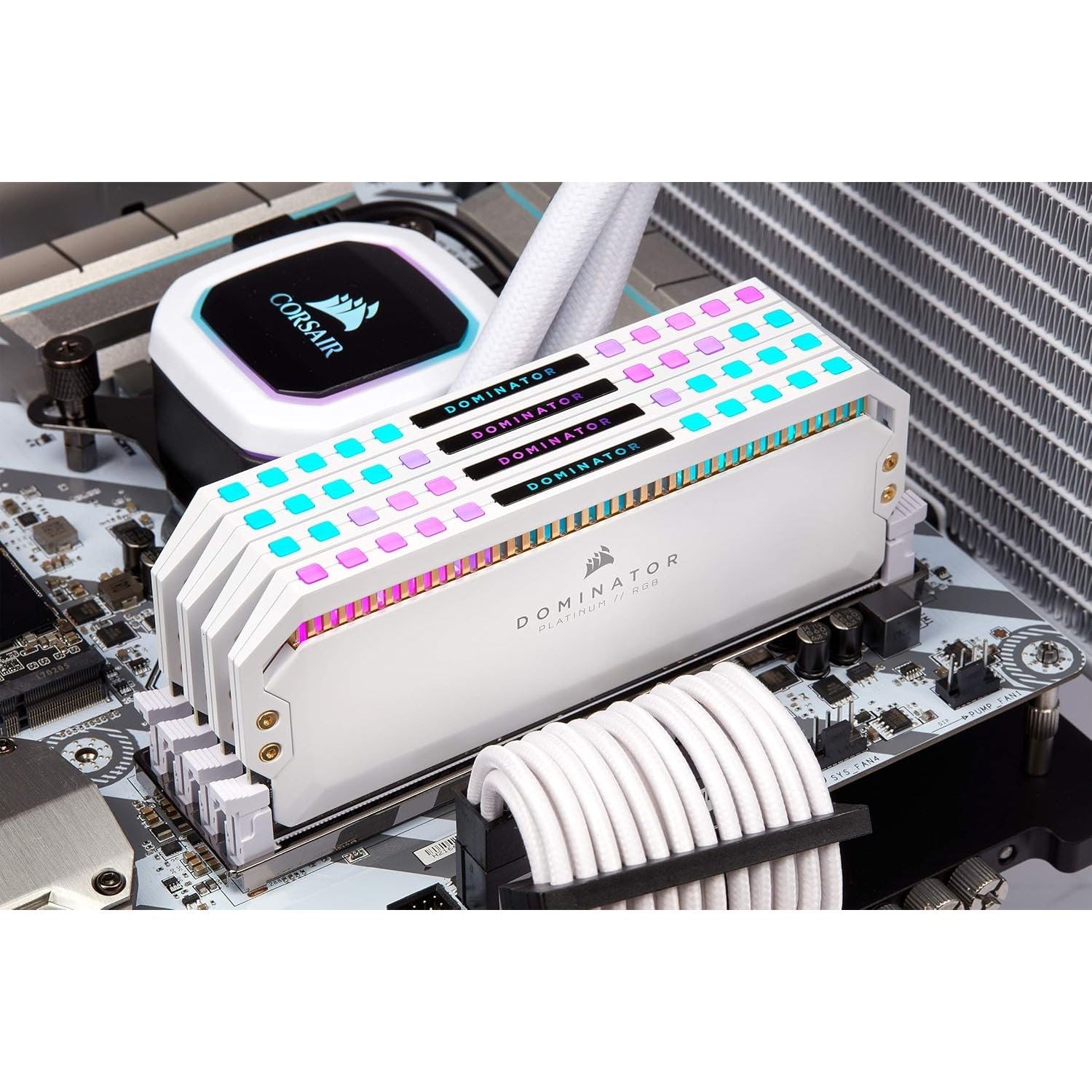 Corsair DOMINATOR PLATINUM RGB DDR4 16GB (2x8GB) 3600MHz C18 Desktop Memory (12 Ultra-Bright CAPELLIX RGB LEDs, Patented CORSAIR DHX Cooling, Wide Compatibility, Intel XMP 2.0) - White - 3