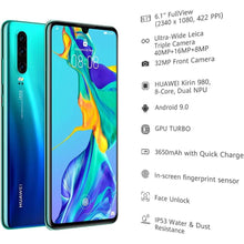 Huawei P30 128 GB 6.1 Inch OLED Display Smartphone with Leica Triple Camera, 6GB RAM, EMUI 9.1.0 Sim-Free Android Mobile Phone, - Aurora - 6