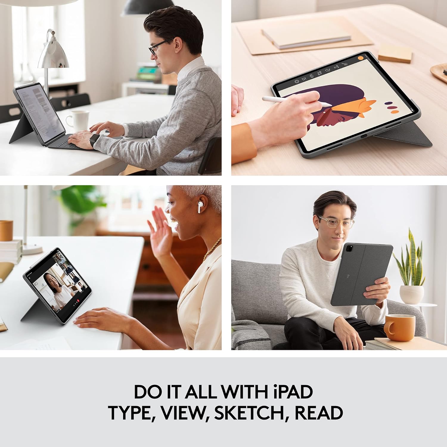 Logitech Combo Touch Keyboard Case with Trackpad for iPad Pro 12.9-inch (6th generation) - Grey - 10