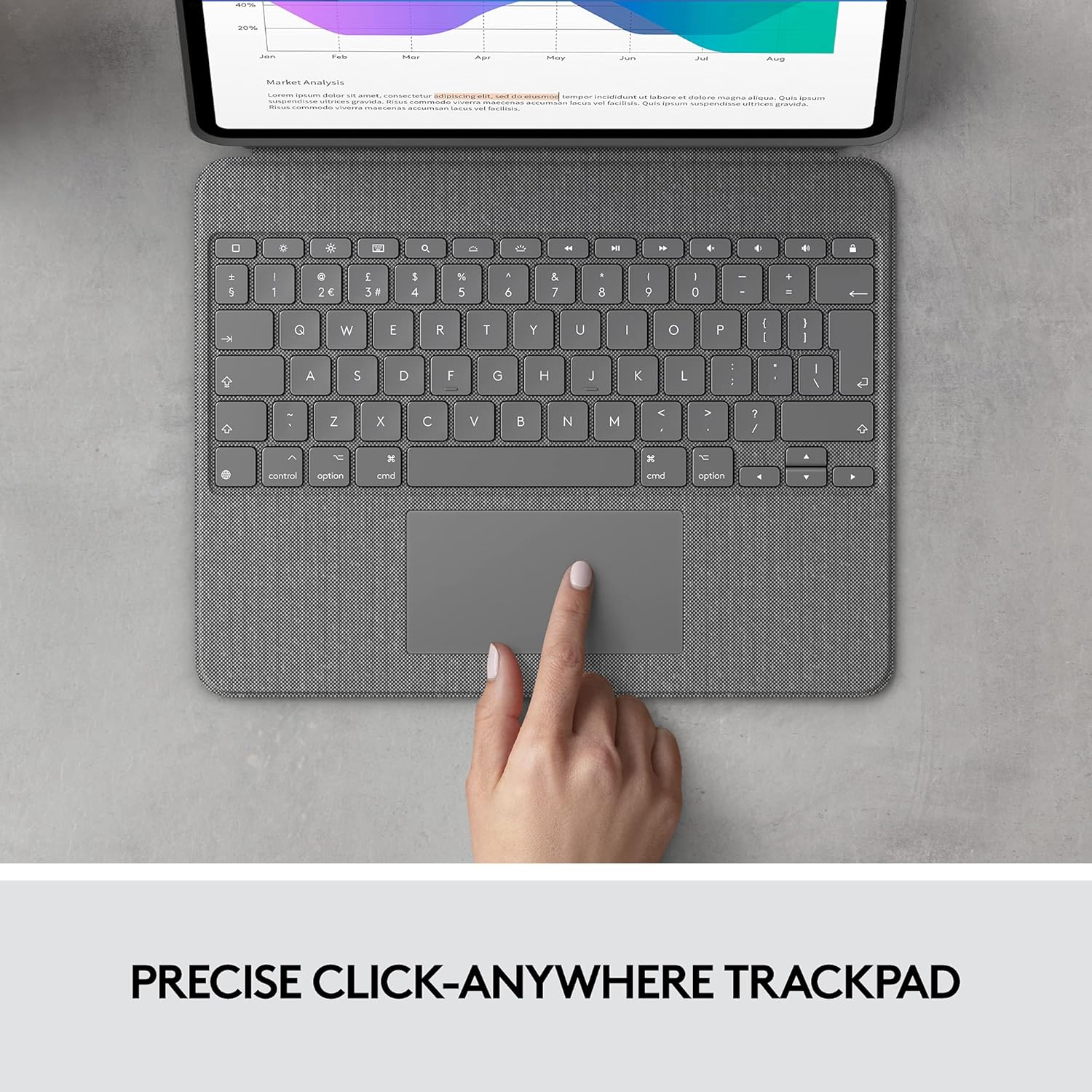 Logitech Combo Touch Keyboard Case with Trackpad for iPad Pro 12.9-inch (6th generation) - Grey - 8