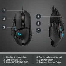 Logitech G502 Hero Wired Gaming Mouse - Black - 6
