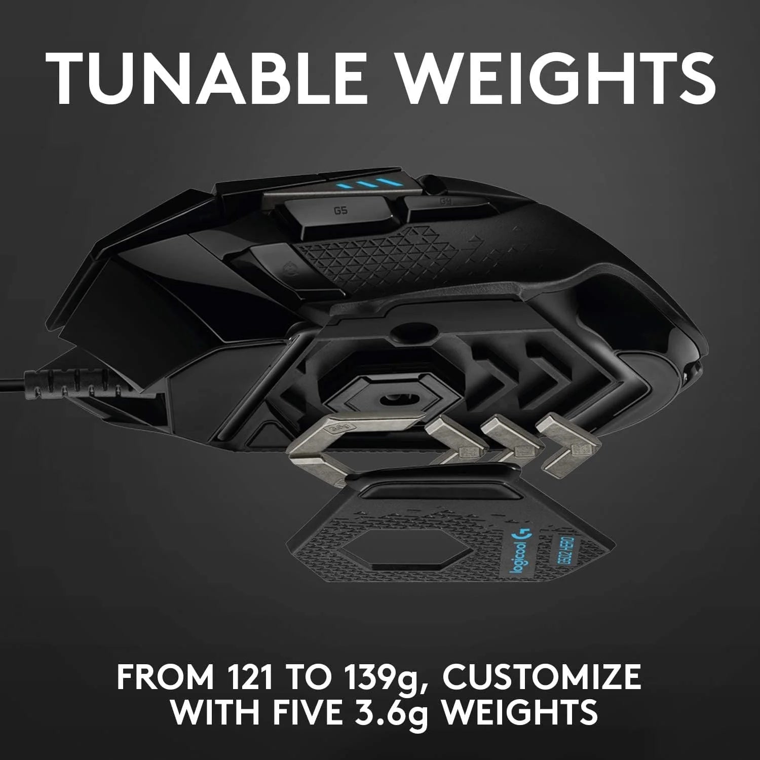 Logitech G502 Hero Wired Gaming Mouse - Black - 8