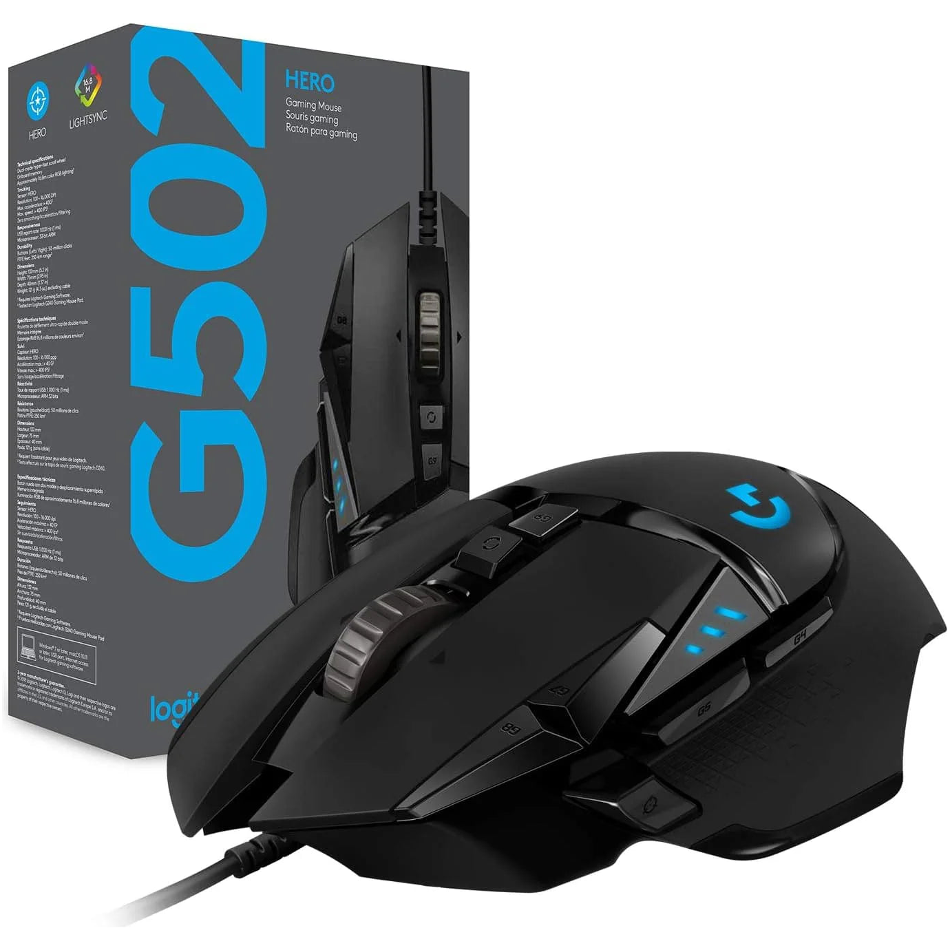 Logitech G502 Hero Wired Gaming Mouse - Black - 1