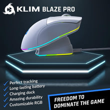 KLIM Blaze Pro RGB Rechargeable Wireless Gaming Mouse with Charging Dock + High-Precision Sensor and Long-lasting Battery + Up to 6000 DPI + Wired and Wireless Mouse UK for PC - 6