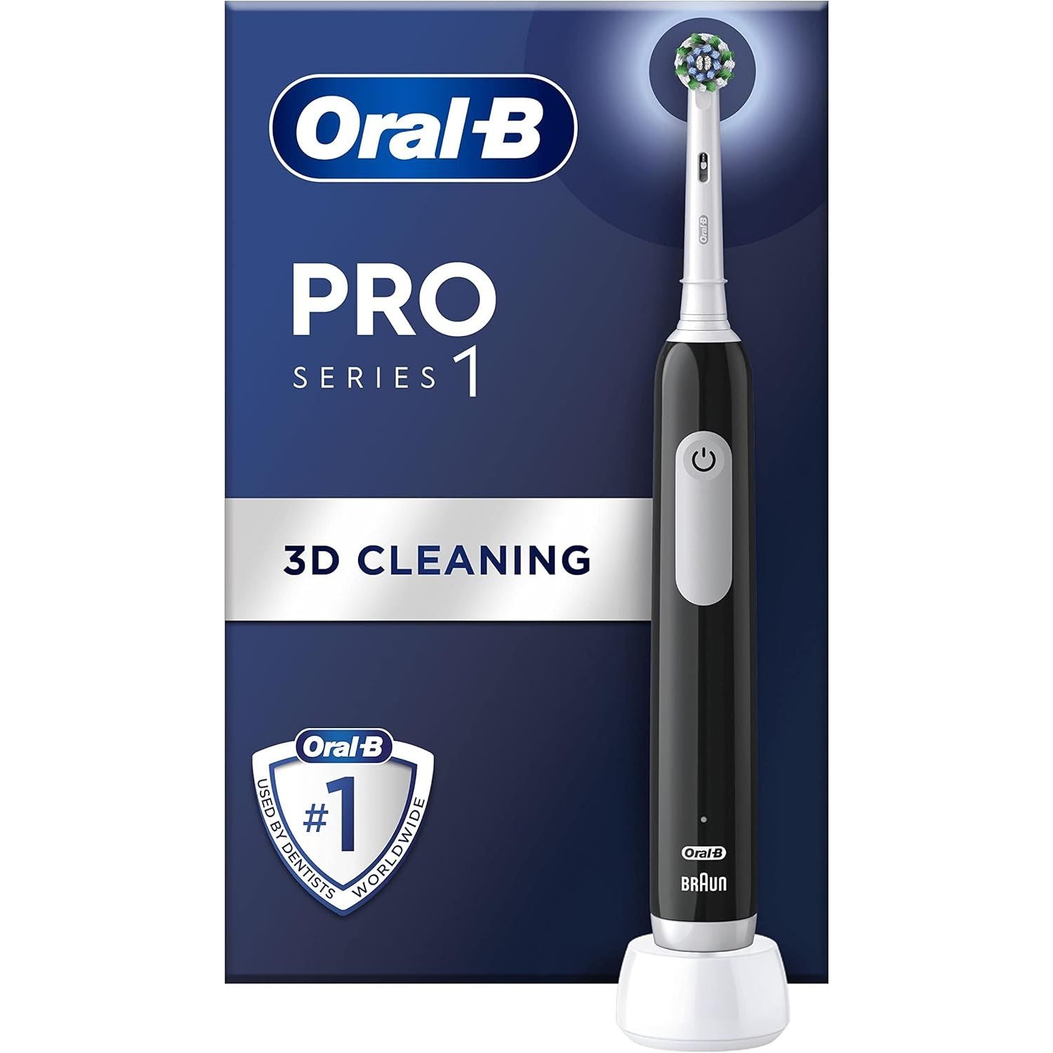 Oral-B Pro 1 Electric Toothbrush For Adults With 3D Cleaning - Black - 1