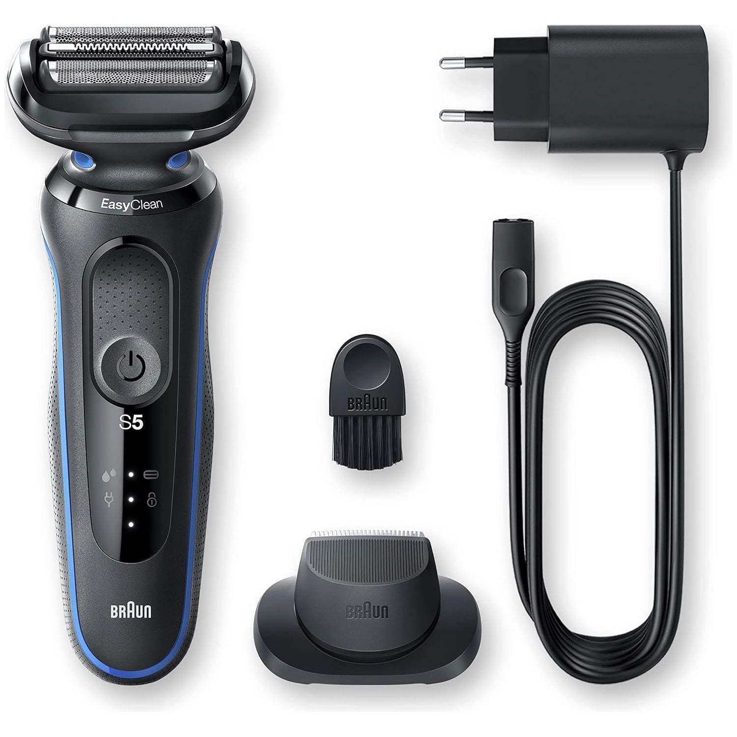 Braun Series 5 Electric Shaver, With Precision Trimmer 50-B1200s, Blue Razor - 4