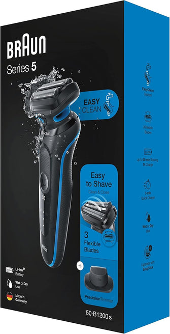Buy Cashify Tech Ltd,Braun Series 5 Electric Shaver, With Precision Trimmer 50-B1200s, Blue Razor - Gadcet UK | UK | London | Scotland | Wales| Near Me | Cheap | Pay In 3 | Shaving & Grooming