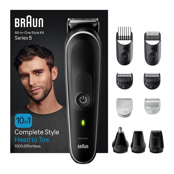 BRAUN MGK5440 Wet & Dry 10-in-1 Styling Kit - Black & Grey - 1