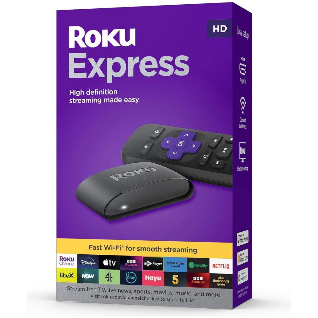 Roku Express HD Streaming Device with HDMI Cable and Remote– Gadcet UK