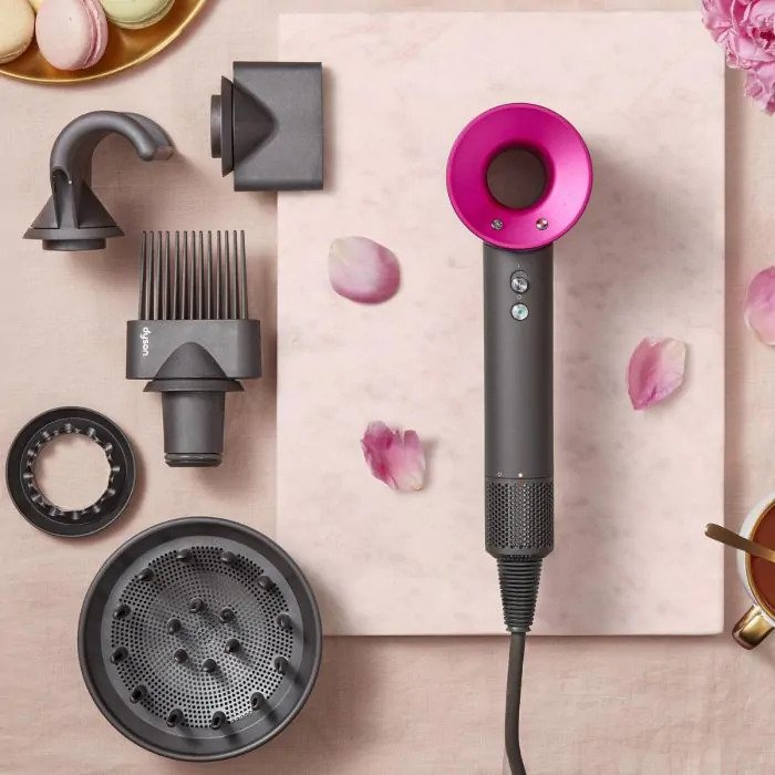 Dyson Supersonic - HD08 Hair Dryer (5 Attachments) - Iron/fuchsia