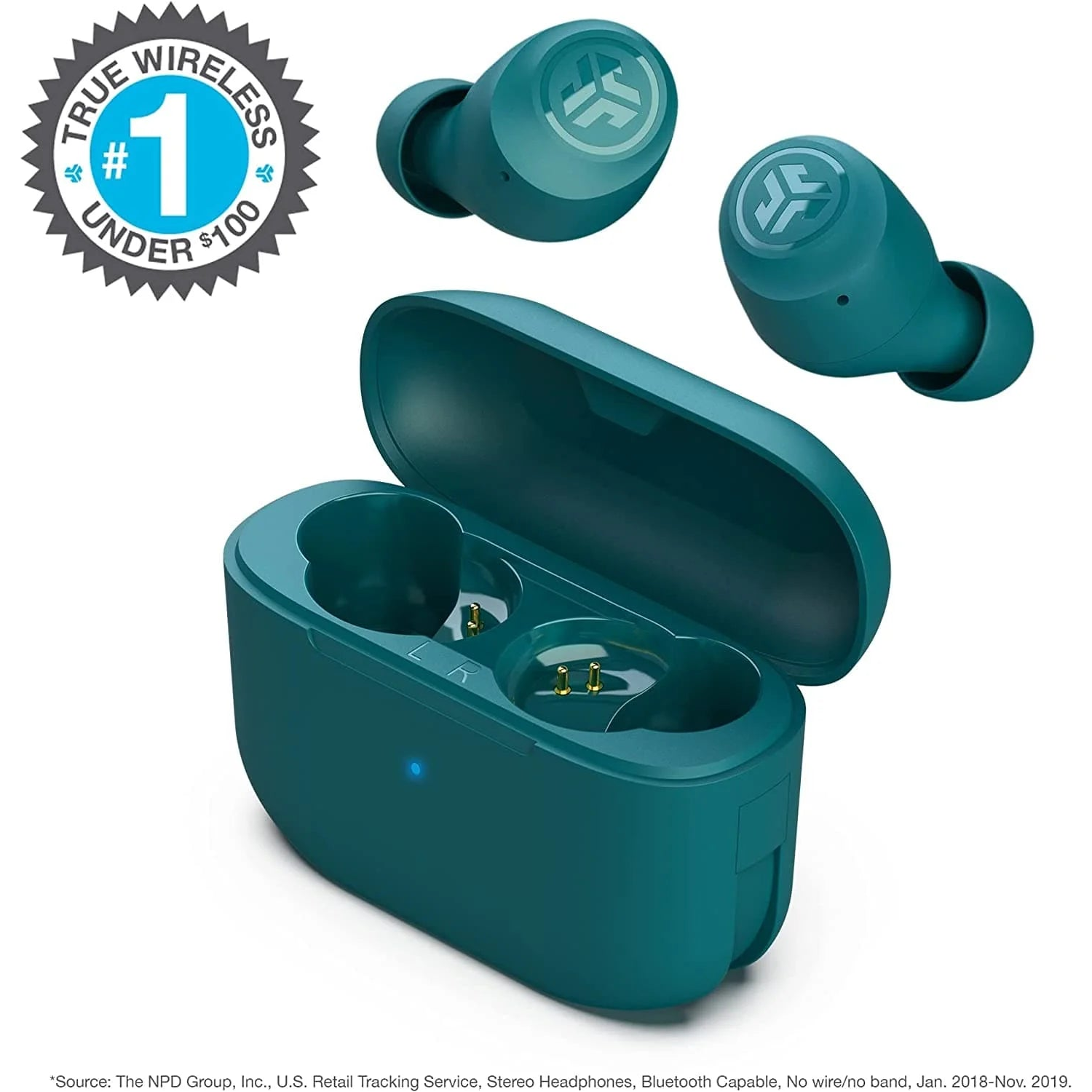 JLab GO Air Pop In-Ear True Wireless Earbuds - Teal  - 6