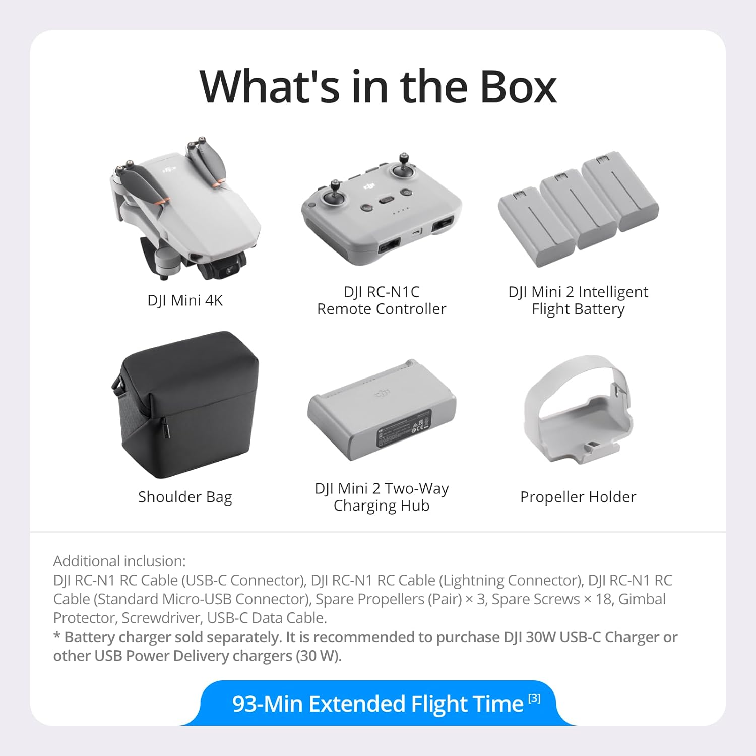 DJI Mini 4K Fly More Combo, Drone with 4K UHD Camera for Adults, Under 249 g, 3-Axis Gimbal Stabilization, 10km Video Transmission, Auto Return, 3 Batteries for 93-Min Max Flight Time, QuickShots  - 4