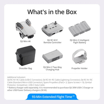 DJI Mini 4K Fly More Combo, Drone with 4K UHD Camera for Adults, Under 249 g, 3-Axis Gimbal Stabilization, 10km Video Transmission, Auto Return, 3 Batteries for 93-Min Max Flight Time, QuickShots  - 4