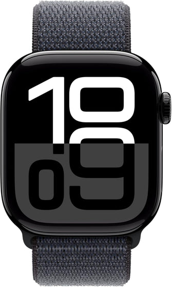 Apple Watch Series 10 GPS 42 mm Smartwatch with Jet Black Aluminium Case with Ink Sport Loop - One Size. Fitness Tracker, ECG App, Always-On Retina Display, Carbon Neutral  - 1