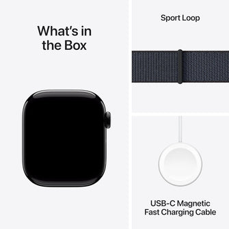 Apple Watch Series 10 GPS 42 mm Smartwatch with Jet Black Aluminium Case with Ink Sport Loop - One Size. Fitness Tracker, ECG App, Always-On Retina Display, Carbon Neutral  - 6