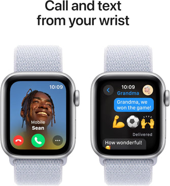 Apple Watch SE (2nd Gen) GPS 40mm Smartwatch with Silver Aluminium Case with Blue Cloud Sport Loop - One Size. Fitness and Sleep Trackers, Crash Detection, Heart Rate Monitor, Carbon Neutral - 3