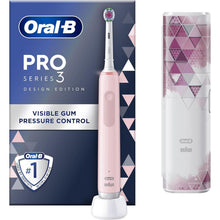Oral-B Pro Series 3 Pink Electric Toothbrush, 1 Toothbrush Head, 1 Travel Case, Designed by Braun - 1