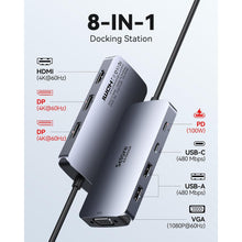 Selore USB C Docking Station Dual Displayport Monitor, USB C Hub Displayport with 2 DP, HDMI, VGA, PD Charging, USB A&C 2.0 Ports Multi Monitors Adapter for Dell/HP/Lenovo, etc - 2