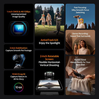 DJI Osmo Pocket 3 Creator Combo, Vlogging Camera with 1'' CMOS & 4K/120fps Video, 3-Axis Stabilization, Face/Object Tracking, Fast Focusing, Mic Included for Clear Sound, Small Camera for Photography  - 5