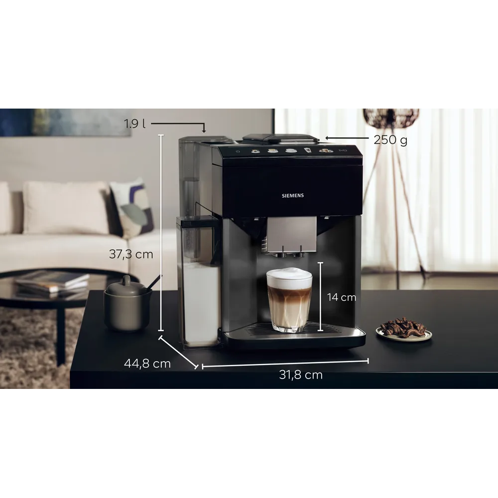 SIEMENS TQ515GB9 EQ500 Bean to Cup Fully Automatic Coffee Machine - Piano Black - 2