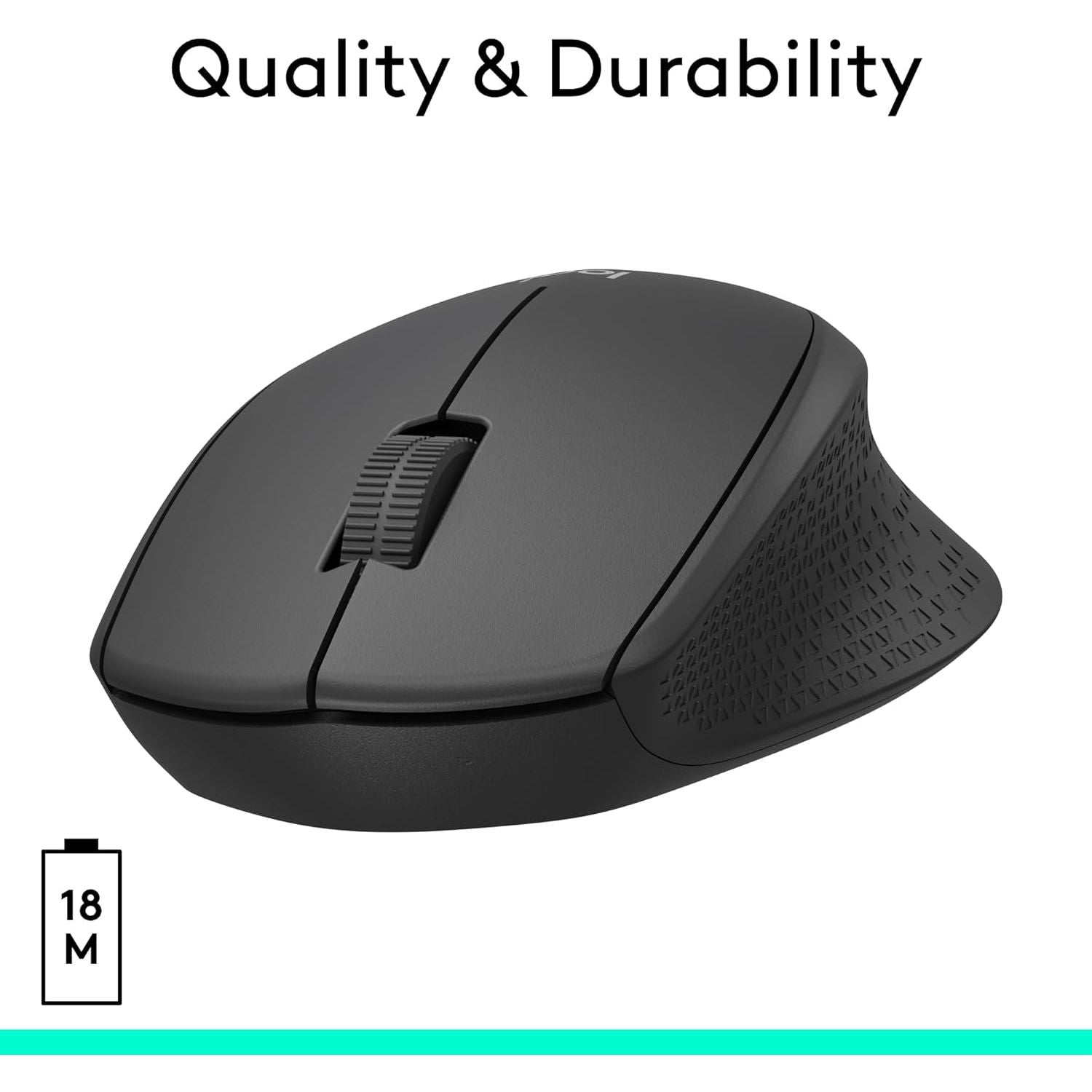 Logitech M330 SILENT PLUS Wireless Mouse, 2.4GHz with USB Nano Receiver, 1000 DPI Optical Tracking, 2-year Battery Life, Compatible with PC, Mac, Laptop, Chromebook - Black - 4